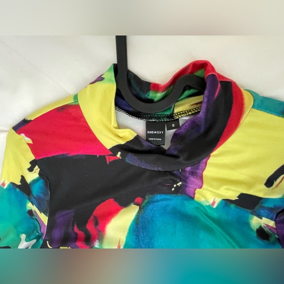 SHEIN SXY Colorblock Split Hem Back Bodycon Dress - Size S - Picture 3 of 3